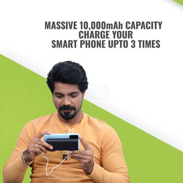10,000 mAh Big Power Bank With Battery Indicator And Powerful Emergency light (PB19) - Image 2