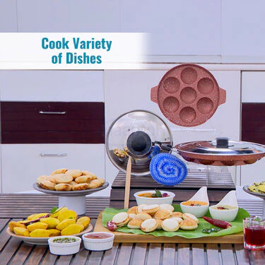 12 Cavity Nonstick Appam Patra & Lid + Free 7 Cavity Appam Patra & Lid (2AP3) - Image 4