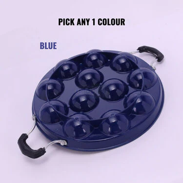 12 Cavity Nonstick Appam Patra with Lid + Stainless Steel Medu Vada Maker + Free Mini Coconut Scraper (1AP1MW4) - Image 4
