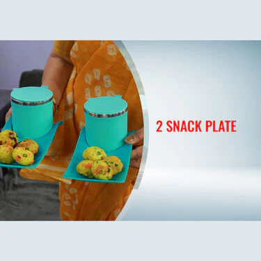 12 Hours Hot & Cold Insulated Flask + 2 Cups & Snack Plates (1F2C2SP) - Image 4