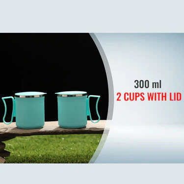 12 Hours Hot & Cold Insulated Flask + 2 Cups & Snack Plates (1F2C2SP) - Image 6