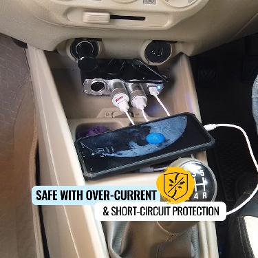 12V 3 Socket +2Fast USB Car Charger (LSSC) - Image 4