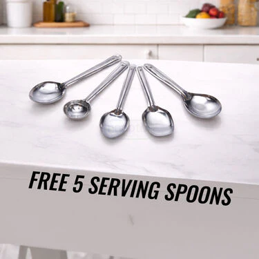 15 Pcs Copper Base Cook & Serve Set + 5 Pcs Kitchen Tools (15CC1) - Image 4