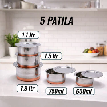 15 Pcs Copper Base Cook & Serve Set + 5 Pcs Kitchen Tools (15CC1) - Image 5