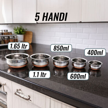 15 Pcs Copper Base Cook & Serve Set + 5 Pcs Kitchen Tools (15CC1) - Image 6
