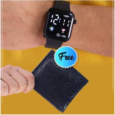 2 Comfortable Cotton Rich Shorts For Mens With Free Leatherite Wallet And Digital Watch (BPW2) - Image 3
