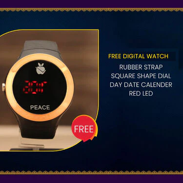 2 Golden Chain + Bracelet + Ring + Digital Watch (2GCBRW3) - Image 10