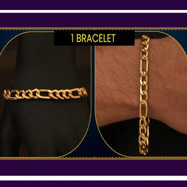 2 Golden Chain + Bracelet + Ring + Digital Watch (2GCBRW3) - Image 3