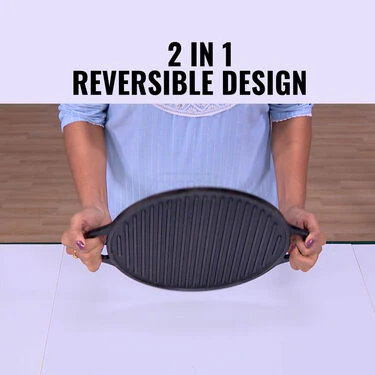 2-in-1 Heavy Duty Cast Iron Tawa & Grill (1GDT1) - Image 4