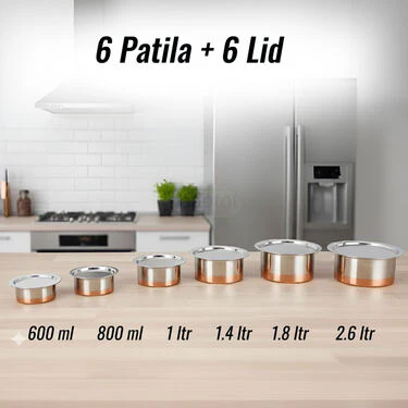 20 Pcs Copper Coated Cook & Serve Set + 5 Kitchen Tools + Chopping Board & Knife Set (20CC1A) - Image 7
