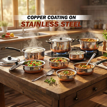 21 Pcs Copper Bottom Multipurpose Cook & Serve Set (21CC1) - Image 3