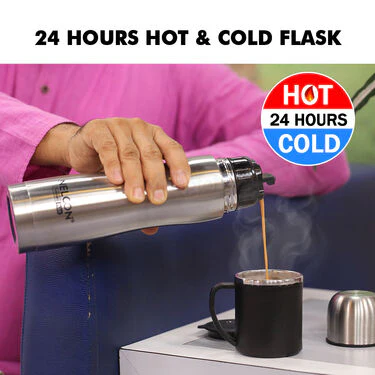 24 Hours Hot or Cold Designer Insulated Flask (500 ml) + Double Wall Cup with Lid (1F1C3) - Image 3