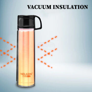 24 Hours Hot or Cold Insulated Flask (1.0 Ltr) + 2 Double Wall Cup With Lid (1F2C2) - Image 3