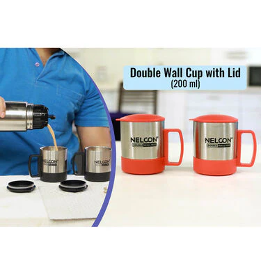 24 Hours Hot or Cold Insulated Flask (1.0 Ltr) + 2 Double Wall Cup with Lid - Image 3