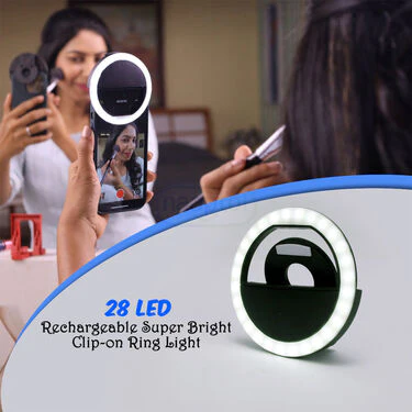 28 LED Rechargeable Super Bright Clip-on Ring Light  (LRG) - Image 2