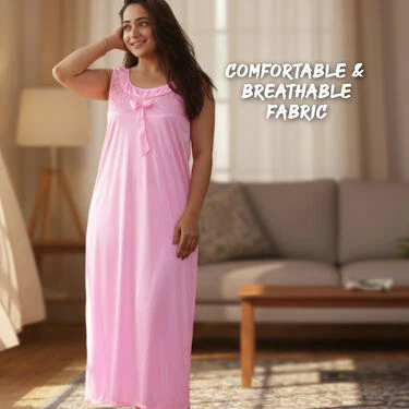 2Pc Daily Wear Premium Nighty & Robe Set - Pick Any 1 (2NS) - Image 2