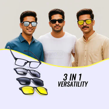 3 In 1 Frame Glasses Polarized with Magnetic Clip On Frame (FFPC1) - Image 6