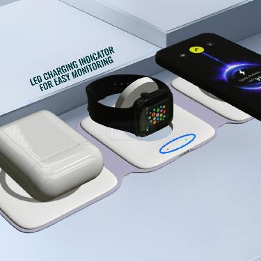 3 in 1 Magnetic Foldable Wireless Charger for iPhone + Apple Watch (MWC) - Image 3