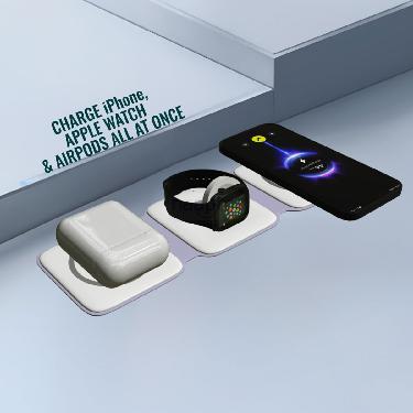3 in 1 Magnetic Foldable Wireless Charger for iPhone + Apple Watch (MWC) - Image 4