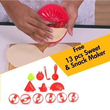 3 in1 Puri Kachori & Gujiya Maker + Free 13 Pcs Sweet & Snack Maker ( PKG14) - Image 2