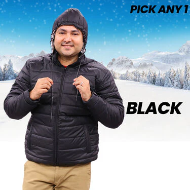 3 Layer Super Warm Puffer Jacket with Hood (MPJ-1) - Image 3