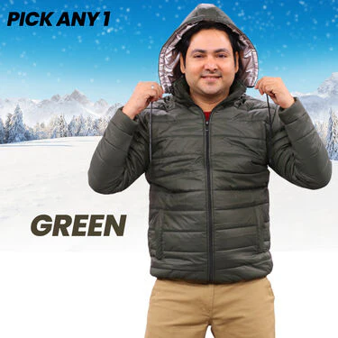 3 Layer Super Warm Puffer Jacket with Hood (MPJ-1) - Image 5