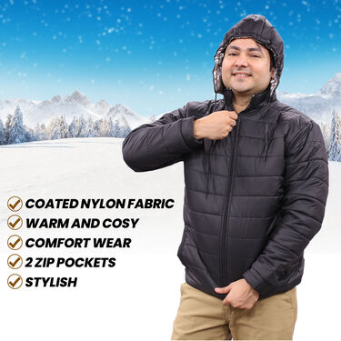 3 Layer Super Warm Puffer Jacket with Hood (MPJ-1) - Image 6