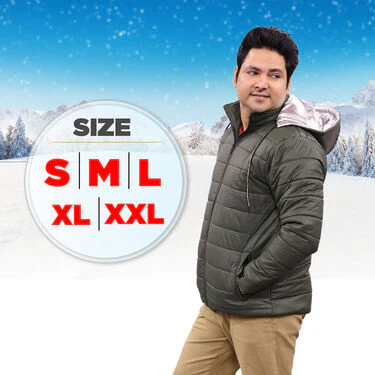 3 Layer Super Warm Puffer Jacket with Hood (MPJ-1) - Image 8
