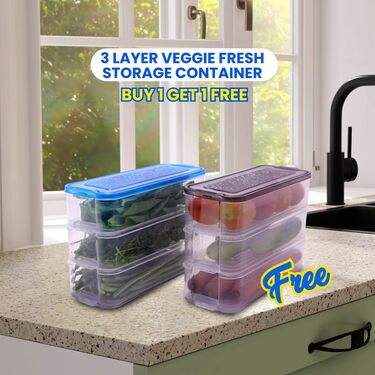 3 Layer Veggie Fresh Storage Container --BOGO (6VF2) - Image 2