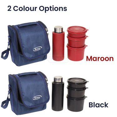 3 lunch Box With Stainless Steel Coloured Bottle And Bag (3LBB) - Image 6