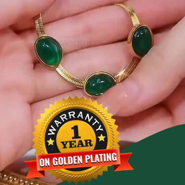 3 Pcs Emerald Green Coloured Jewellary Set (EGJS1) - Image 2