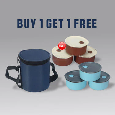 3 Pcs Vacuum Insulated Lunch Box With Round Bag - Buy 1 Get 1 Free (3ILB1) - Image 5