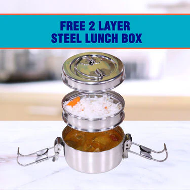 3 Steel Insulated Hot Case + 2 Serving Spoons + FREE 2 Layer Steel Lunch Box (3SCLB) - Image 6