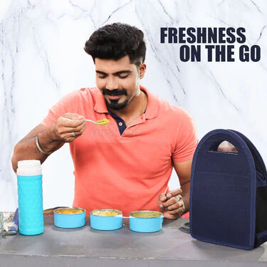 3 Vacuum Insulated Steel lunch Box with Flask (3LBF) - Image 4