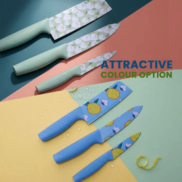 3Pcs Stainless Steel Printed Knife Set (CK4) - Image 4