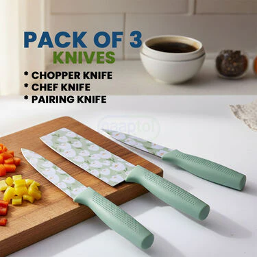 3Pcs Stainless Steel Printed Knife Set (CK4) - Image 5