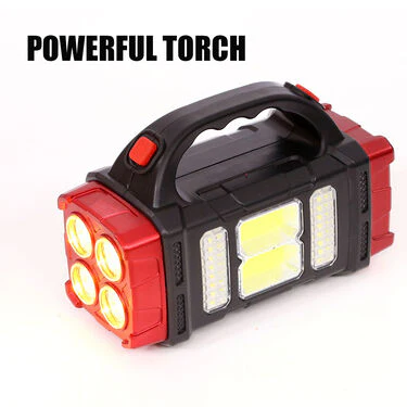 4-in-1 Big Solar Torch with Inbuilt Emergency Powerbank And Free Adjustable USB Fan (PB8) - Image 5