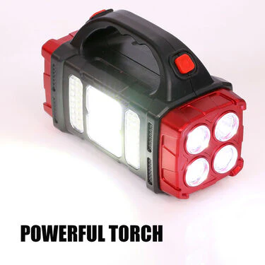 4-in-1 Big Solar Torch with Inbuilt Emergency Powerbank And Free Adjustable USB Fan (PB8) - Image 6