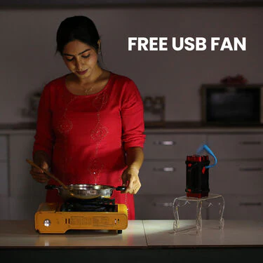 4-in-1 Big Solar Torch with Inbuilt Emergency Powerbank And Free Adjustable USB Fan (PB8) - Image 9