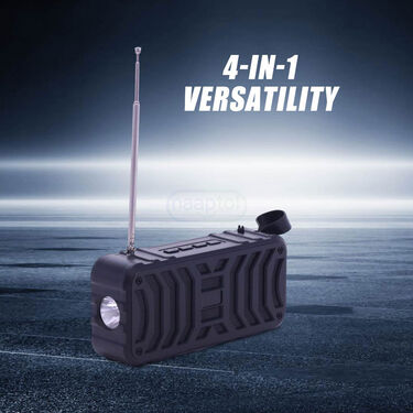 4-in-1 Powerful Solar Powerbank + Wireless FM Radio + Heavy Bass Bluetooth Speaker + Powerful Torch (BLS1) - Image 3