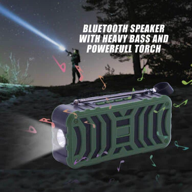 4-in-1 Powerful Solar Powerbank + Wireless FM Radio + Heavy Bass Bluetooth Speaker + Powerful Torch (BLS1) - Image 4