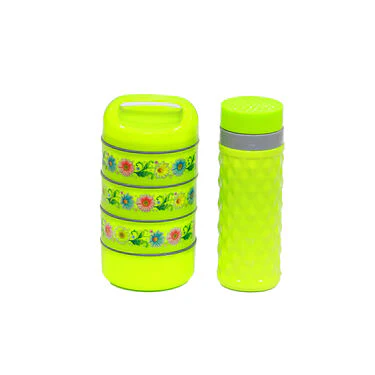 4 Layer Designer Steel Insulated Tiffin with Insulated Hot & Cold Flask (4LSITWF) - Image 4