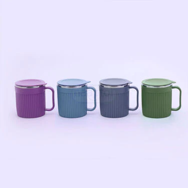 4 Pcs Double Wall Cup With lid (4CL2) - Image 2