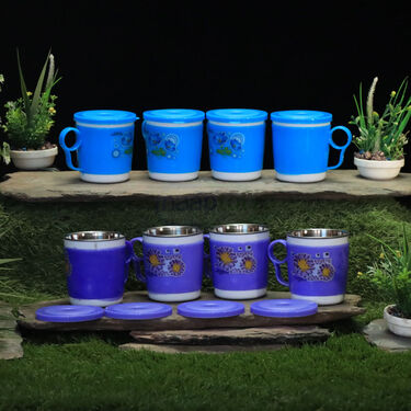 4 Pcs Double Wall Designer Cup With lid (4CL) - Image 2