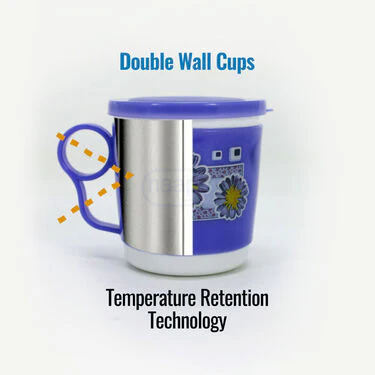 4 Pcs Double Wall Designer Cup With lid (4CL) - Image 4