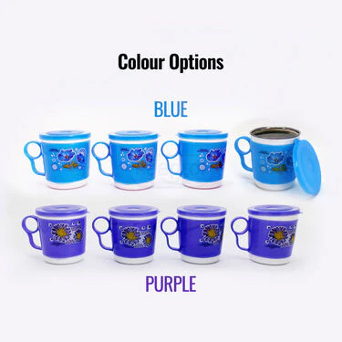 4 Pcs Double Wall Designer Cup With lid (4CL) - Image 7