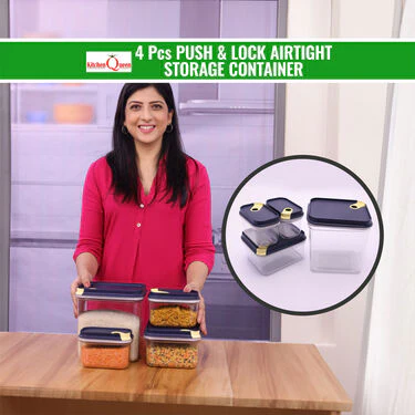 4 Pcs Push & Lock Airtight Storage Container (4PL1) - Image 2