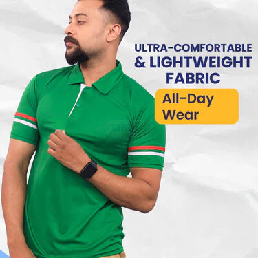 5 Designer Collar T-Shirts + FREE Digital Watch (5PTW5) - Image 5