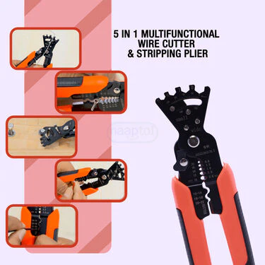 5 IN 1 Wire Stripper Multifunctional Wire Cutter And Stripping Pliers (HT46) - Image 2