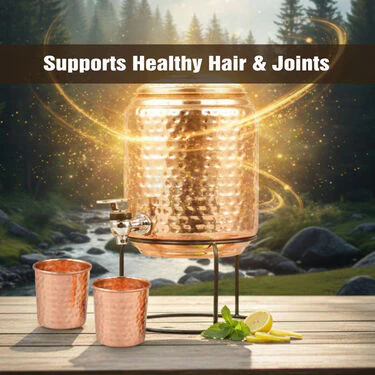 5 Ltr Copper Water Dispenser + 2 Glass & Stand with Free 300ml Copper Bottle (1CD5) - Image 8